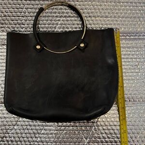 Tribe Alive Black Tote with Circular Metal Handles